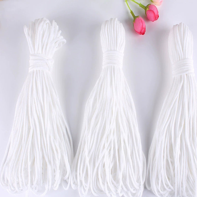 Polyester-spandex round ear loops; face mask ear loops