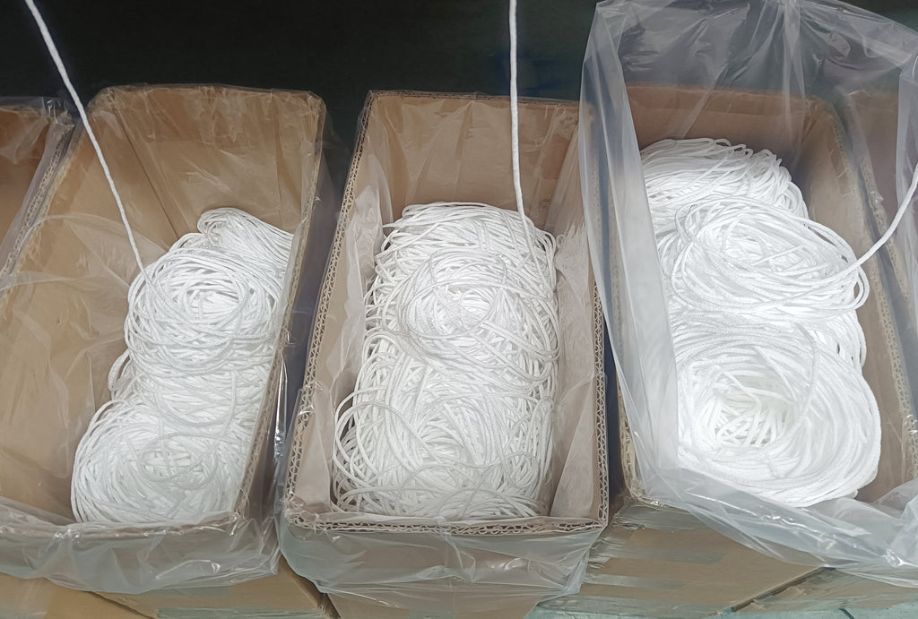 Flat PP ear loops (polypropylene), face mask ear loops