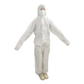 White disposable medical protective suits