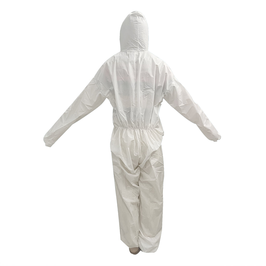 White disposable medical protective suits