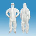 White disposable medical protective suits