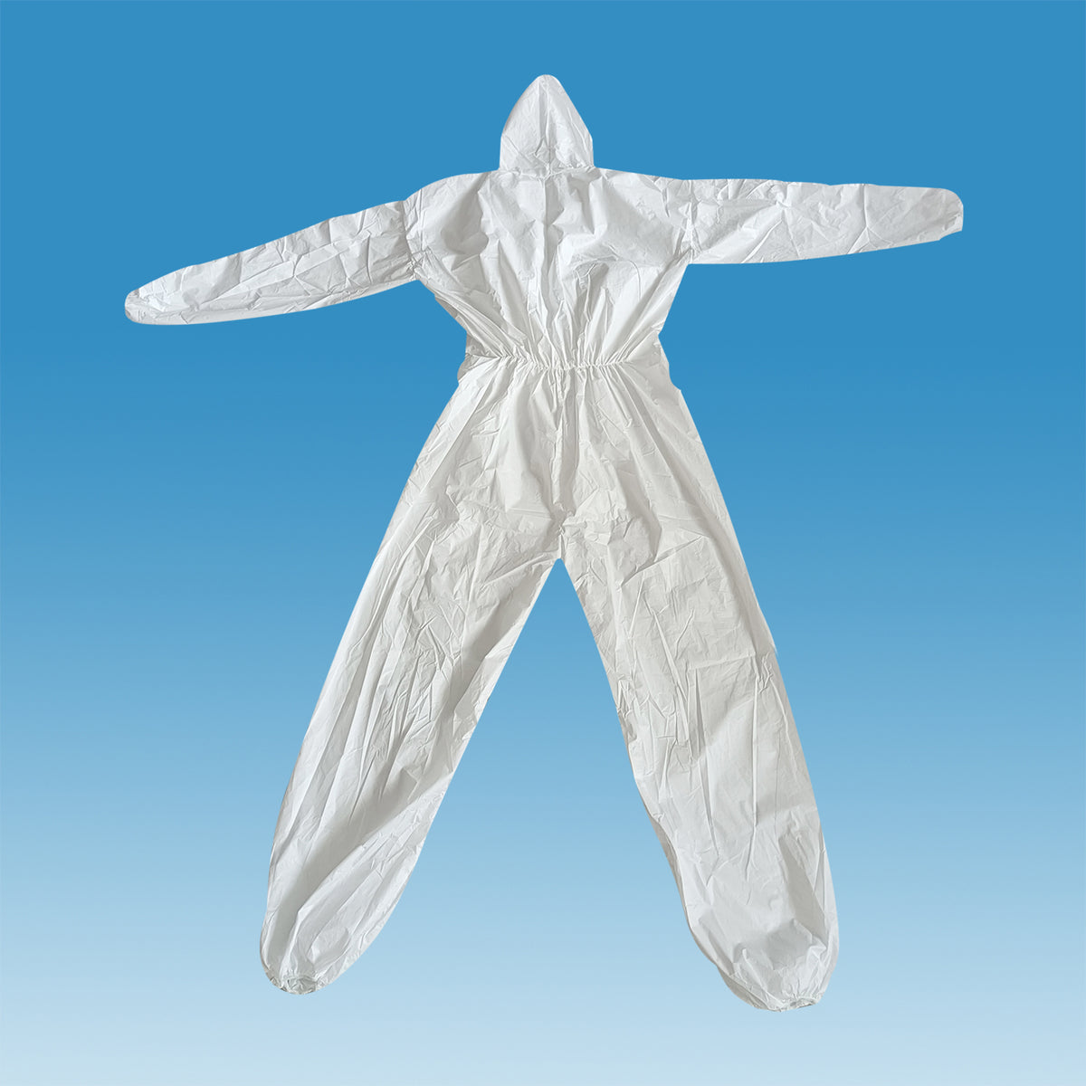 White disposable medical protective suits
