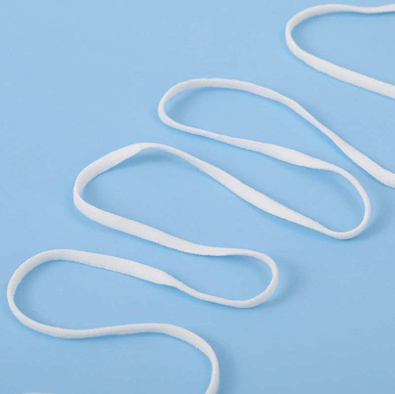 Spandex-elasticated face mask with flat ear loops